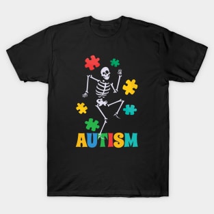 Autism awareness skeleton funny T-Shirt